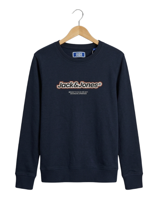 Klasikinis „Jack & Jones“ tamsiai mėlynas džemperis su logotipu
