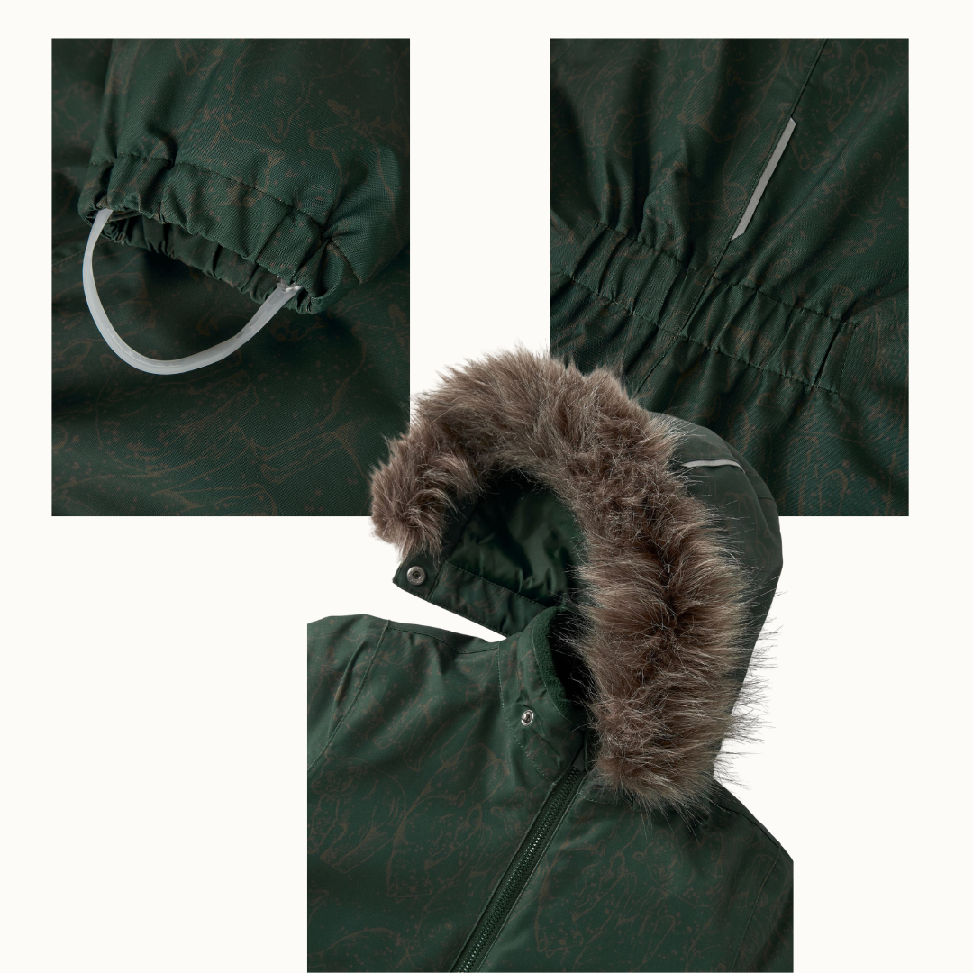 Žieminis kombinezonas „Snow10"(žalias su gyvūnėliais) - Image 3